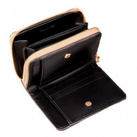 Cartera con cremallera y monograma metálico