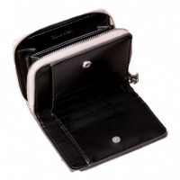 Cartera con cremallera y monograma metálico