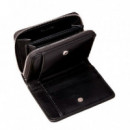 Cartera con cremallera y monograma metálico