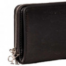 Cartera con cremallera y monograma metálico