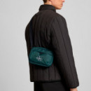 Bandolera para cámara de nailon con logotipo prominente