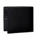 Billetera plegada con logo grabado con monedero