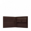 Billetera plegada con logo grabado con monedero