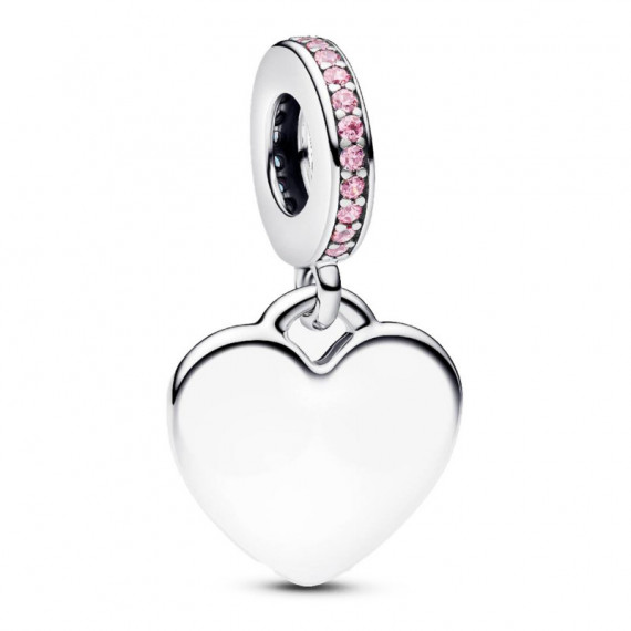 Charm Colgante Corazón Grabable Rosa  PANDORA