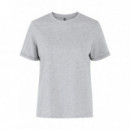 PIECES Camisetas Mujer Camiseta Ria Light Grey Melange