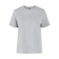 PIECES Camisetas Mujer Camiseta Ria Light Grey Melange