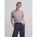 PIECES Camisetas Mujer Camiseta Ria Light Grey Melange
