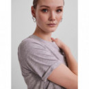 PIECES Camisetas Mujer Camiseta Ria Light Grey Melange
