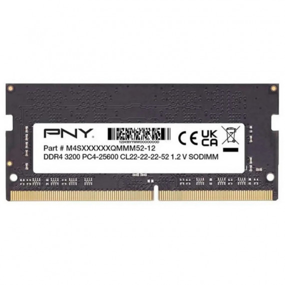 Memoria Sodimm 8GB PNY DDR4 3200MHZ Bulk
