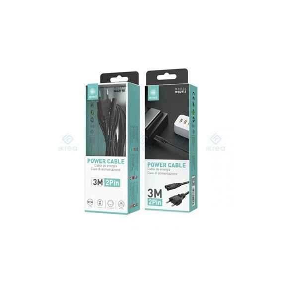 IKREA Cable Alimentacion Tipo 8 3MTRS Negro WB2918