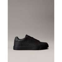 Zapatillas de Piel Engomada con Logo Emblemático de CALVIN KLEIN