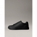 Zapatillas de Piel Engomada con Logo Emblemático de CALVIN KLEIN