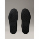 Zapatillas de Piel Engomada con Logo Emblemático de CALVIN KLEIN