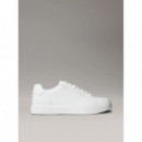 Zapatillas de Piel Engomada con Logo Emblemático de CALVIN KLEIN