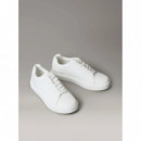 Zapatillas de Piel Engomada con Logo Emblemático de CALVIN KLEIN