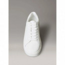 Zapatillas de Piel Engomada con Logo Emblemático de CALVIN KLEIN