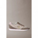 Zapatillas de running de mezcla de ante con logo distintivo de Calvin Klein