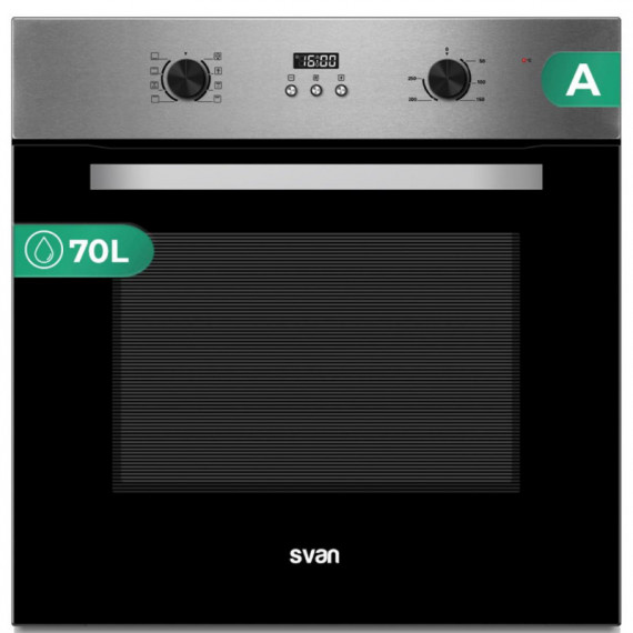Svan SHM8700DPX Horno Display 70L 8P 2 Guias Inox EF.A