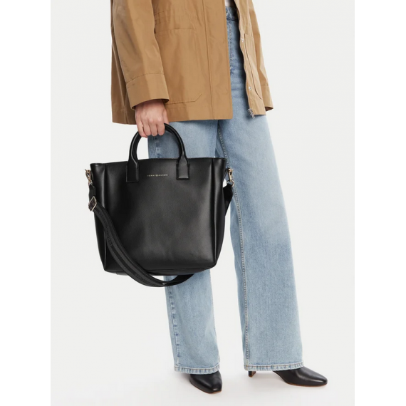 Bolso TOMMY HILFIGER Tote de Bandolera con Logo Negro