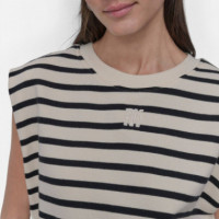 CREW NECK SLEEVELESS SWEATSHIRT EGGNOG/B