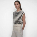 Crew Neck Sleeveless Sweatshirt Eggnog/b  DKNY