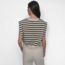 Crew Neck Sleeveless Sweatshirt Eggnog/b  DKNY