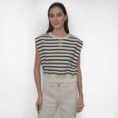 Crew Neck Sleeveless Sweatshirt Eggnog/b  DKNY