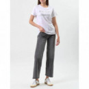 DKNY Glitter Rhinestone Logo Dna Tee Whi