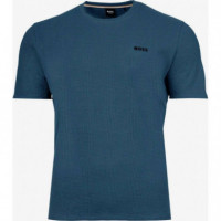 Waffle T-shirt 10269584 01 Open Blue  BOSS
