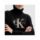 CHENILLE MONOLOGO SWEATER BLACK