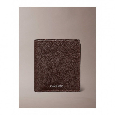 Foil Emboss Ew Trifold W Card Ck Dark Br  CALVIN KLEIN