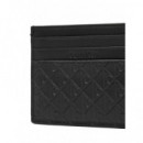 EMBOSSED EMBLEM CARD CASE BLACK