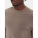 LS 100% MERINO CREW 14GG TAUPE TONE