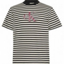 SS 20S STRIPE JERSEY MONOLOGO CN BLACK