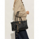 SM EW SHLDR TOTE W CHARM BLACK