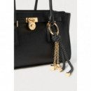 SM EW SHLDR TOTE W CHARM BLACK