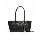 SM EW SHLDR TOTE W CHARM BLACK