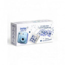 FUJIFILM Camara Foto Instantanea INSTAX Mini 12 Azul Pack Navidad Tote Bag, Pack 10 Hojas,Correa