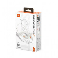 JBL Auricular Bluetooth Conduccion de Aire ENDURANCE PACE Blanco Con Sujecion 10H,Resistente al Agua