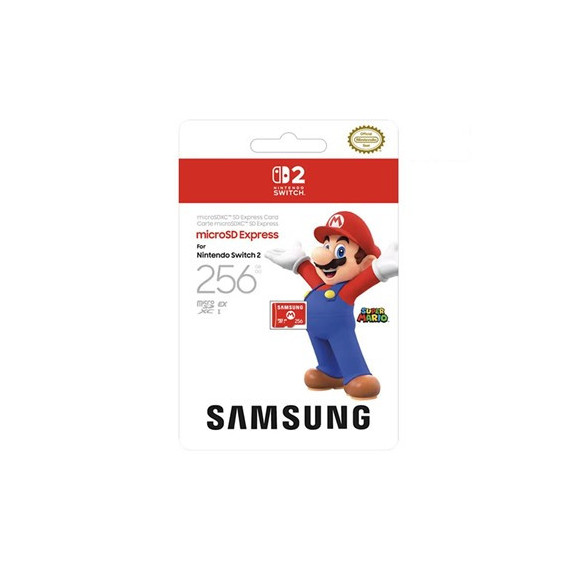 SAMSUNG Tarjeta Memoria Micro SDXC Express 256Gb Para Nintendo Switch 2 Super Mario