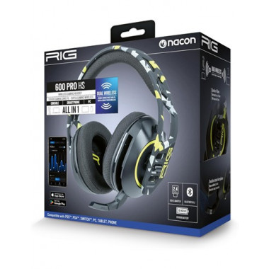 Nacon Auricular de Casco Gaming BLUETOOTH 600 Pro Hs Rig Playstation 5/4,PC,TABLET Camuflaje  LALO