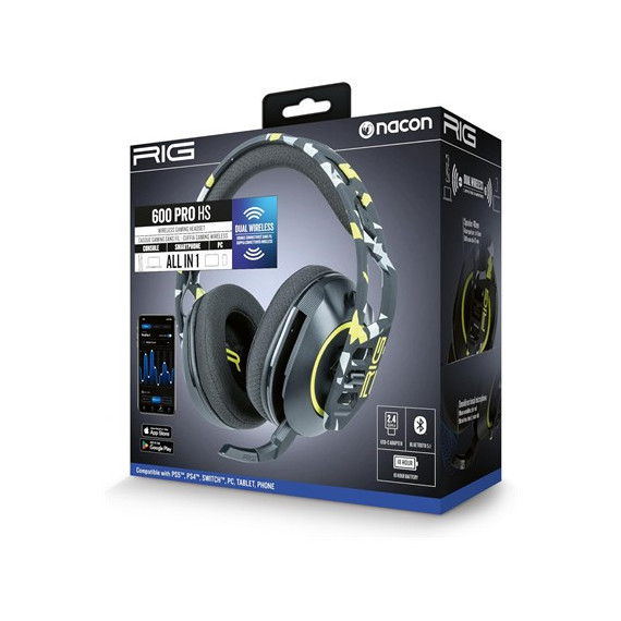 Nacon Auricular de Casco Gaming BLUETOOTH 600 Pro Hs Rig Playstation 5/4,PC,TABLET Camuflaje  LALO