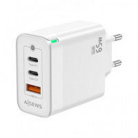 AiSENS Cargador Red Por Usb Y 2X Tipo C 65W Gan Blanco