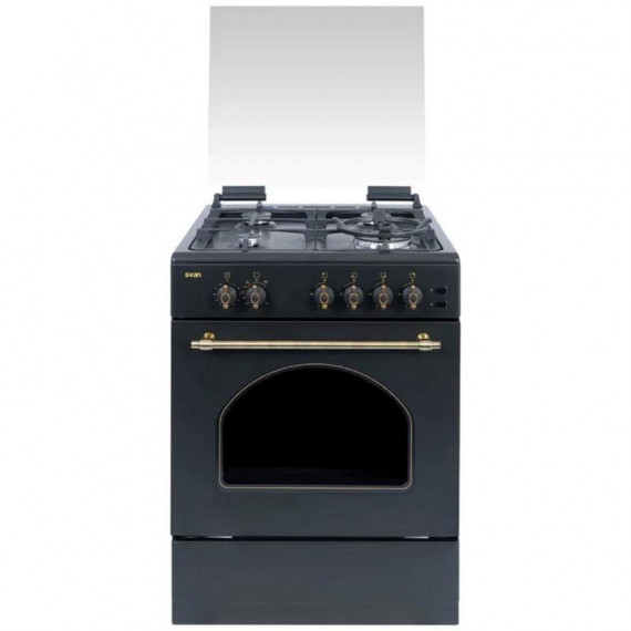 Svan SKGW4600RN Cocina Gas 60cm Rústica Negra