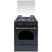 Svan SKGW4600RN Cocina Gas 60cm Rústica Negra