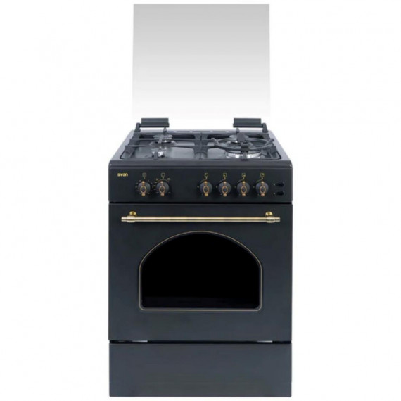 Svan SKGW4600RN Cocina Gas 60cm Rustico Negro