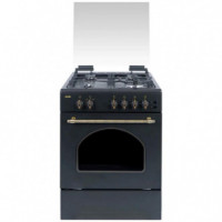 Svan SKGW4600RN Cocina Gas 60cm Rustico Negro