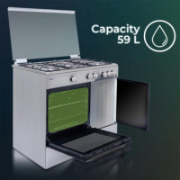 Svan SKGW5901PBX Cocina Gas 90cm con Wok Horno 59L