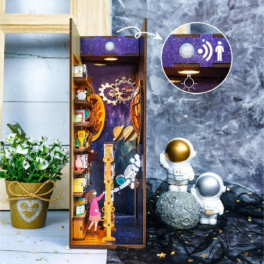 Maqueta book nook Interestallar con luz y sensor