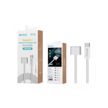 UNICO Cable Carga Magnetica Tipo C/M A Magsafe 3 CB1318 PD 140W 2Mtrs